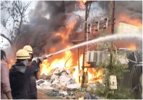 Fire incident occurred in a plastic bag manufacturing company in Gujarat.