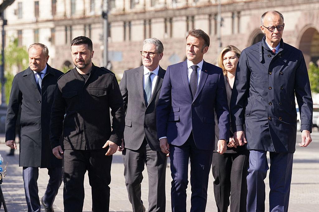 European Commission President Ursula von der Leyen and Ukrainian President Volodymyr Zelenskyy during Ukraine Independence Day events in Kyiv in 2026